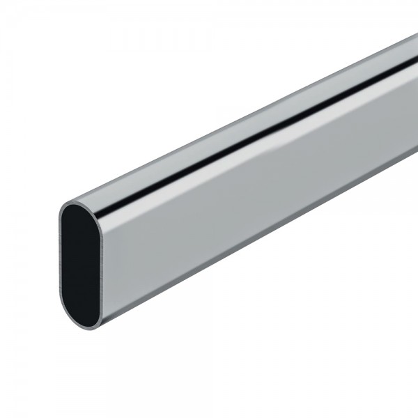 Barra armario ovalada cromada 150cm cintacor - storplanet (pack 2 unidades)