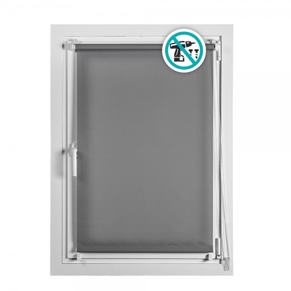 Estor enrollable clip & fix gris asfalto 120 x 180 cm
