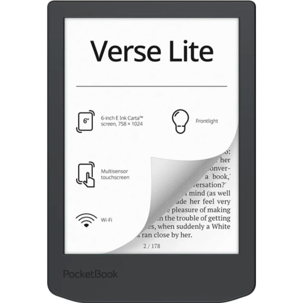 Pocketbook verse lite midnight grey / lector de libros electrónicos 6" 8gb